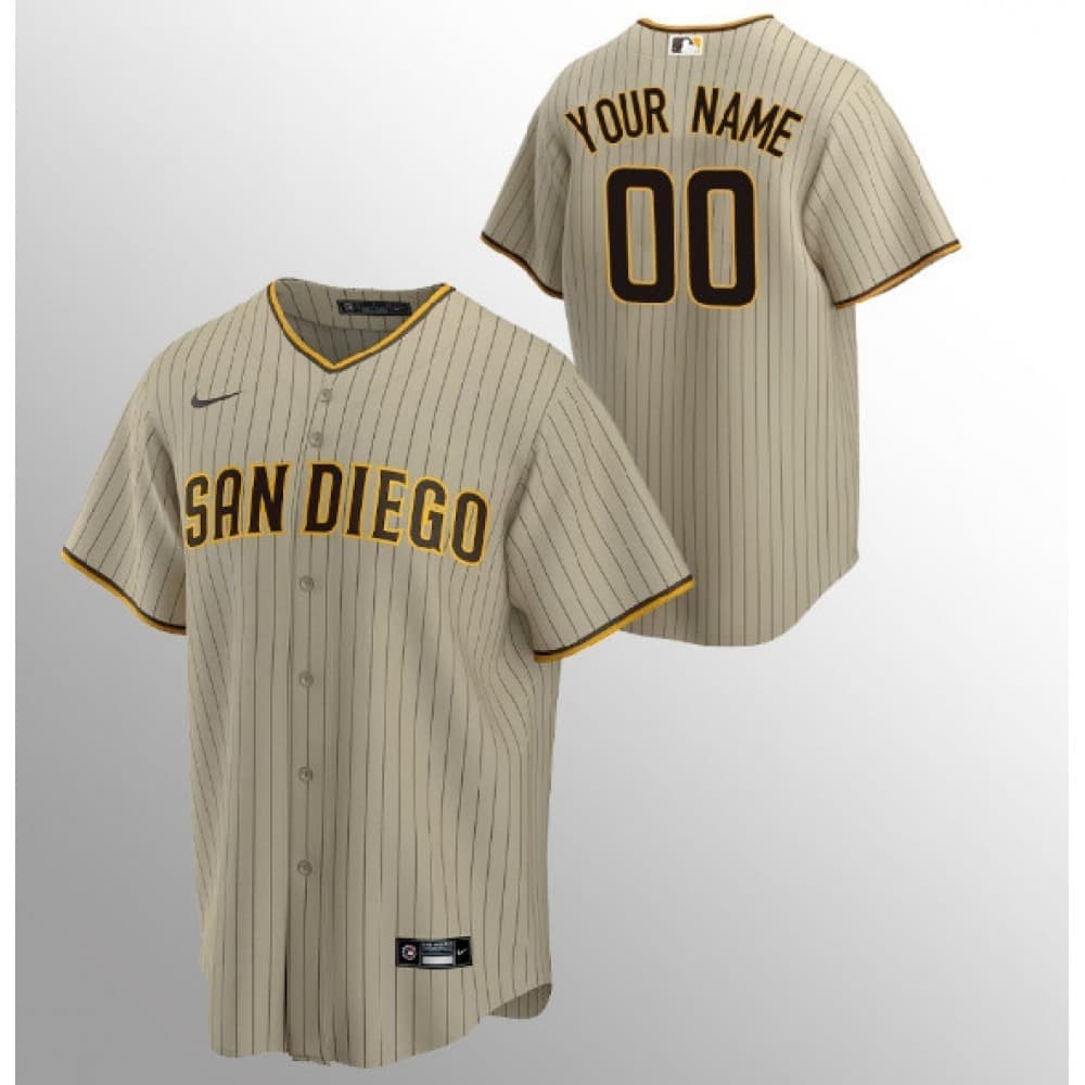Youth San Diego Padres Tan Stitched Baseball Custom Jersey Youth San Diego Padres Tan Stitched Baseball Custom Jersey