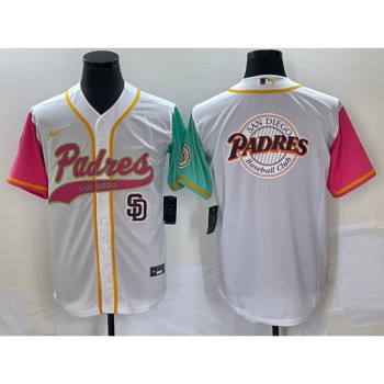 Men's San Diego Padres White Team Big Logo City Connect Cool Base With Patch Stitched Baseball Jersey Men's San Diego Padres White Team Big Logo City Connect Cool Base With Patch Stitched Baseball Jersey