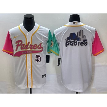 Men's San Diego Padres White Team Big Logo City Connect Cool Base With Patch Stitched Baseball Jersey Men's San Diego Padres White Team Big Logo City Connect Cool Base With Patch Stitched Baseball Jersey