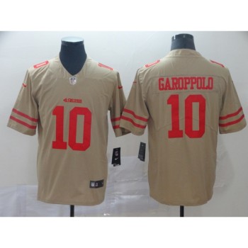 Men's San Francisco 49ers #10 Jimmy Garoppolo Gold Inverted Legend Stitched NFL Jersey Men's San Francisco 49ers #10 Jimmy Garoppolo Gold Inverted Legend Stitched NFL Jersey