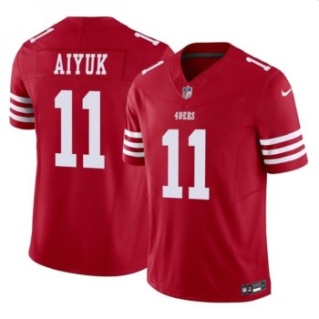 Men's San Francisco 49ers #11 Brandon Aiyuk Red 2023 F.U.S.E. Vapor Limited Stitched Football Jersey Men's San Francisco 49ers #11 Brandon Aiyuk Red 2023 F.U.S.E. Vapor Limited Stitched Football Jersey