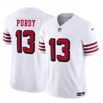Men's San Francisco 49ers #13 Brock Purdy 2023 F.U.S.E. New White Vapor Untouchable Limited Stitched Football Jersey Men's San Francisco 49ers #13 Brock Purdy 2023 F.U.S.E. New White Vapor Untouchable Limited Stitched Football Jersey
