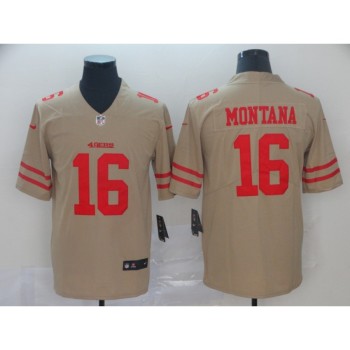 Men's San Francisco 49ers #16 Joe Montana Gold Inverted Legend Stitched NFL Jersey Men's San Francisco 49ers #16 Joe Montana Gold Inverted Legend Stitched NFL Jersey