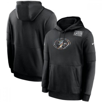 Men's San Francisco 49ers 2020 Black Crucial Catch Sideline Performance Pullover Hoodie Men's San Francisco 49ers 2020 Black Crucial Catch Sideline Performance Pullover Hoodie
