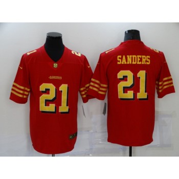 Men's San Francisco 49ers #21 Deion Sanders Red Gold Vapor Untouchable Limited Stitched Jersey Men's San Francisco 49ers #21 Deion Sanders Red Gold Vapor Untouchable Limited Stitched Jersey