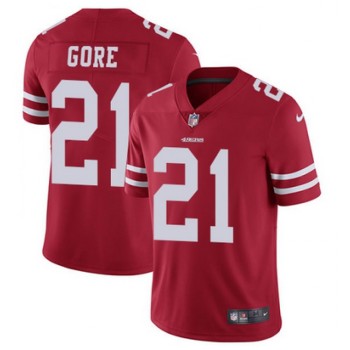 Men's San Francisco 49ers #21 Frank Gore Red Vapor Untouchable Limited Stitched Jersey Men's San Francisco 49ers #21 Frank Gore Red Vapor Untouchable Limited Stitched Jersey