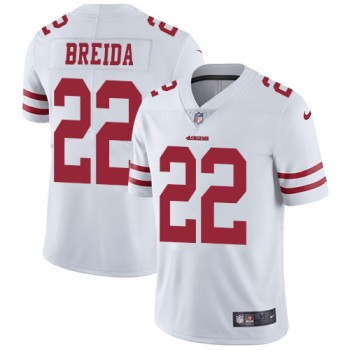 Men's San Francisco 49ers #22 Matt Breida White Vapor Untouchable Limited Stitched NFL Jersey Men's San Francisco 49ers #22 Matt Breida White Vapor Untouchable Limited Stitched NFL Jersey
