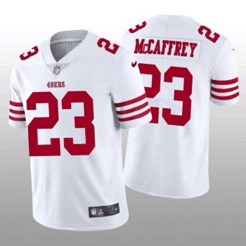 Men's San Francisco 49ers #23 Christian McCaffrey 2022 White Vapor Untouchable Stitched Jersey Men's San Francisco 49ers #23 Christian McCaffrey 2022 White Vapor Untouchable Stitched Jersey