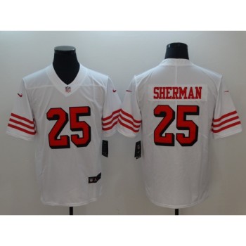 Men's San Francisco 49ers #25 Richard Sherman White Color Rush Vapor Untouchable Limited Stitched NFL Jersey Men's San Francisco 49ers #25 Richard Sherman White Color Rush Vapor Untouchable Limited Stitched NFL Jersey