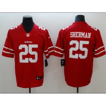 Men's San Francisco 49ers #25 Richard Sherman Red Vapor Untouchable Limited Stitched NFL Jersey Men's San Francisco 49ers #25 Richard Sherman Red Vapor Untouchable Limited Stitched NFL Jersey