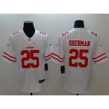 Men's San Francisco 49ers #25 Richard Sherman White Vapor Untouchable Limited Stitched NFL Jersey Men's San Francisco 49ers #25 Richard Sherman White Vapor Untouchable Limited Stitched NFL Jersey