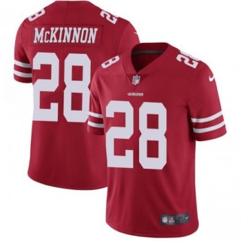 Men's San Francisco 49ers #28 Jerick McKinnon Red Vapor Untouchable Limited Stitched NFL Jersey Men's San Francisco 49ers #28 Jerick McKinnon Red Vapor Untouchable Limited Stitched NFL Jersey