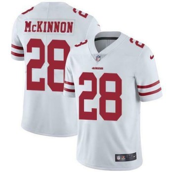 Men's San Francisco 49ers #28 Jerick McKinnon White Vapor Untouchable Limited Stitched Jersey Men's San Francisco 49ers #28 Jerick McKinnon White Vapor Untouchable Limited Stitched Jersey