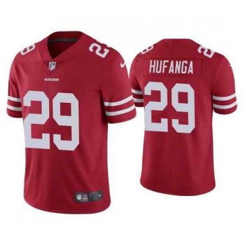 Men's San Francisco 49ers #29 Talanoa Hufanga Red Vapor Untouchable Stitched Jersey Men's San Francisco 49ers #29 Talanoa Hufanga Red Vapor Untouchable Stitched Jersey