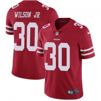 Men's San Francisco 49ers #30 Jeff Wilson Jr. Red Vapor Untouchable Limited Stitched NFL Jersey Men's San Francisco 49ers #30 Jeff Wilson Jr. Red Vapor Untouchable Limited Stitched NFL Jersey