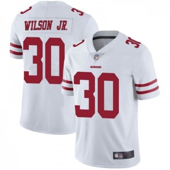 Men's San Francisco 49ers #30 Jeff Wilson Jr. White Vapor Untouchable Limited Stitched Jersey Men's San Francisco 49ers #30 Jeff Wilson Jr. White Vapor Untouchable Limited Stitched Jersey