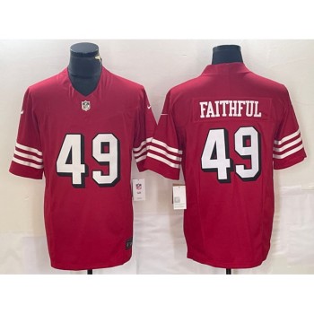 Men's San Francisco 49ers #49 Faithful New Red 2023 F.U.S.E. Vapor Untouchable Limited Stitched Football Jersey Men's San Francisco 49ers #49 Faithful New Red 2023 F.U.S.E. Vapor Untouchable Limited Stitched Football Jersey