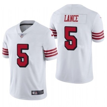 Men's San Francisco 49ers #5 Trey Lance White Color Rush Limited Stitched Jersey Men's San Francisco 49ers #5 Trey Lance White Color Rush Limited Stitched Jersey