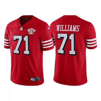 Men's San Francisco 49ers #71 Trent Williams Red 75th Anniversary Vapor Untouchable Limited Stitched Jersey Men's San Francisco 49ers #71 Trent Williams Red 75th Anniversary Vapor Untouchable Limited Stitched Jersey