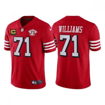 Men's San Francisco 49ers #71 Trent Williams Red 75th Anniversary With C Patch Vapor Untouchable Limited Stitched Football Jersey Men's San Francisco 49ers #71 Trent Williams Red 75th Anniversary With C Patch Vapor Untouchable Limited Stitched Football Jersey