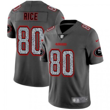 Men's San Francisco 49ers #80 Jerry Rice 2019 Gray Fashion Static Limited Stitched NFL Jersey Men's San Francisco 49ers #80 Jerry Rice 2019 Gray Fashion Static Limited Stitched NFL Jersey