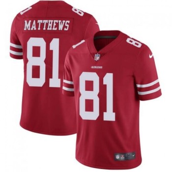 Men's San Francisco 49ers #81 Jordan Matthews Red Vapor Untouchable Limited Stitched NFL Jersey Men's San Francisco 49ers #81 Jordan Matthews Red Vapor Untouchable Limited Stitched NFL Jersey