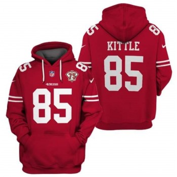 Men's San Francisco 49ers #85 George Kittle 2021 75th Anniversary Alternate Pullover Hoodie Men's San Francisco 49ers #85 George Kittle 2021 75th Anniversary Alternate Pullover Hoodie