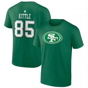 Men's San Francisco 49ers #85 George Kittle Green St. Patrick's Day Icon Player T-Shirt