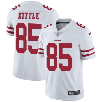 Men's San Francisco 49ers #85 George Kittle White Vapor Untouchable Limited Stitched NFL Jersey Men's San Francisco 49ers #85 George Kittle White Vapor Untouchable Limited Stitched NFL Jersey
