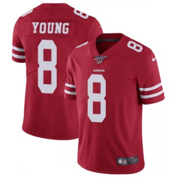 Men's San Francisco 49ers #8 Steve Young Red 2019 100th season Vapor Untouchable Limited Stitched NFL Jersey Men's San Francisco 49ers #8 Steve Young Red 2019 100th season Vapor Untouchable Limited Stitched NFL Jersey