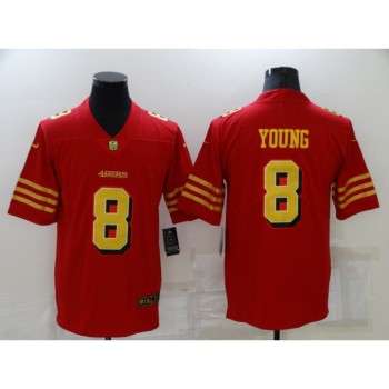 Men's San Francisco 49ers #8 Steve Young Red Gold Vapor Untouchable Limited Stitched Jersey Men's San Francisco 49ers #8 Steve Young Red Gold Vapor Untouchable Limited Stitched Jersey