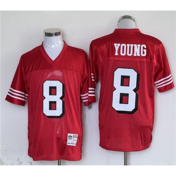 Men's San Francisco 49ers #8 Steve Young Red Stitched Football Jersey Men's San Francisco 49ers #8 Steve Young Red Stitched Football Jersey