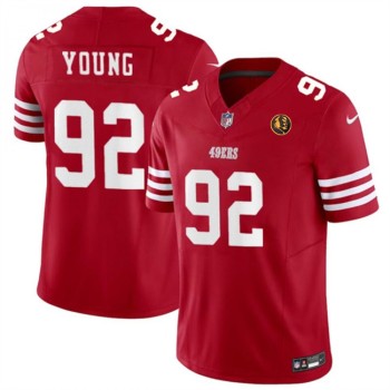 Men's San Francisco 49ers #92 Chase Young Red 2023 F.U.S.E. With John Madden Patch Vapor Limited Stitched Football Jersey Men's San Francisco 49ers #92 Chase Young Red 2023 F.U.S.E. With John Madden Patch Vapor Limited Stitched Football Jersey
