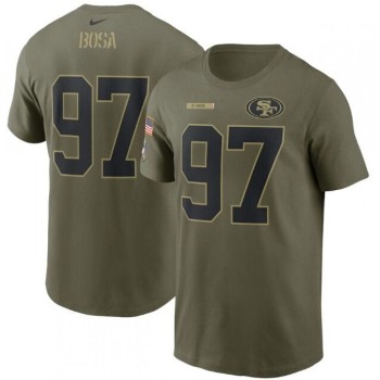 Men's San Francisco 49ers #97 Nick Bosa 2021 Olive Salute To Service Legend Performance T-Shirt