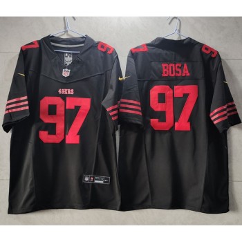 Men's San Francisco 49ers #97 Nick Bosa Black 2023 F.U.S.E. Vapor Untouchable Limited Stitched Football Jersey Men's San Francisco 49ers #97 Nick Bosa Black 2023 F.U.S.E. Vapor Untouchable Limited Stitched Football Jersey