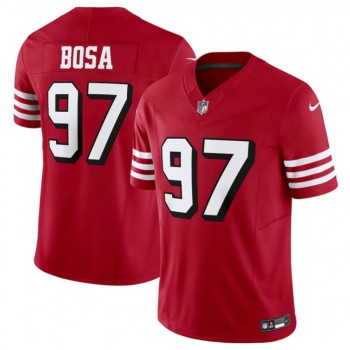 Men's San Francisco 49ers #97 Nick Bosa New Red 2023 F.U.S.E. Vapor Untouchable Limited Stitched Football Jersey Men's San Francisco 49ers #97 Nick Bosa New Red 2023 F.U.S.E. Vapor Untouchable Limited Stitched Football Jersey