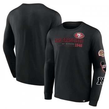 Men's San Francisco 49ers Black High Whip Pitcher Long Sleeve T-Shirt Men's San Francisco 49ers Black High Whip Pitcher Long Sleeve T-Shirt