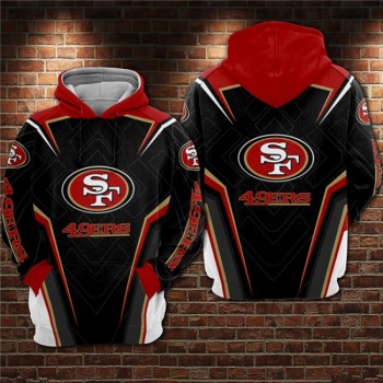 Men's San Francisco 49ers Black/Red 3D All Over Print Pullover Hoodie Men's San Francisco 49ers Black/Red 3D All Over Print Pullover Hoodie