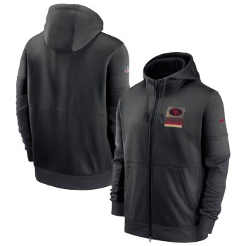 Men's San Francisco 49ers Black Sideline Impact Lockup Performance Full-Zip Hoodie Men's San Francisco 49ers Black Sideline Impact Lockup Performance Full-Zip Hoodie