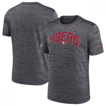 Men's San Francisco 49ers Black Sideline Velocity Stack Performance T-Shirt Men's San Francisco 49ers Black Sideline Velocity Stack Performance T-Shirt