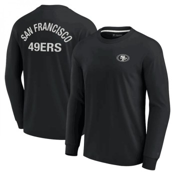 Men's San Francisco 49ers Black Signature Unisex Super Soft Long Sleeve T-Shirt Men's San Francisco 49ers Black Signature Unisex Super Soft Long Sleeve T-Shirt
