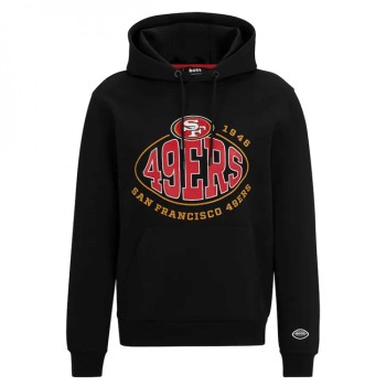 Men's San Francisco 49ers Black BOSS X Touchback Pullover Hoodie