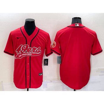 Men's San Francisco 49ers Blank Red Cool Base Stitched Baseball Jersey