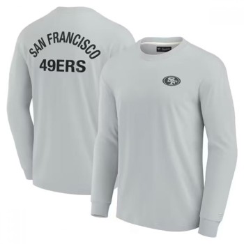 Men's San Francisco 49ers Gray Super Soft Long Sleeve T-Shirt Men's San Francisco 49ers Gray Super Soft Long Sleeve T-Shirt