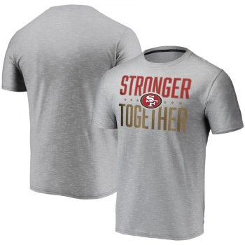 Men's San Francisco 49ers Grey Charcoal Stronger Together T-Shirt Men's San Francisco 49ers Grey Charcoal Stronger Together T-Shirt