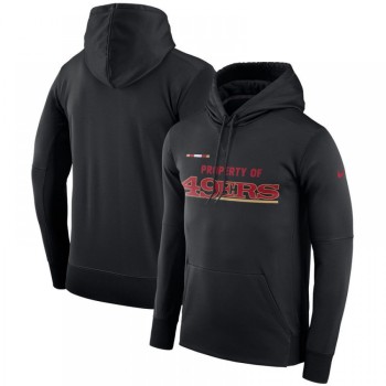Men's San Francisco 49ers Black Sideline Property Of Performance Pullover Hoodie