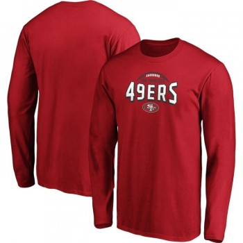Men's San Francisco 49ers Red Clamp Down Long Sleeve T-Shirt Men's San Francisco 49ers Red Clamp Down Long Sleeve T-Shirt
