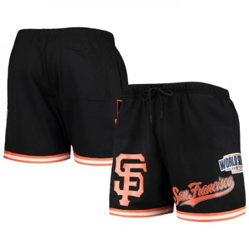 Men's San Francisco Giants Black Team Logo Mesh Shorts Men's San Francisco Giants Black Team Logo Mesh Shorts