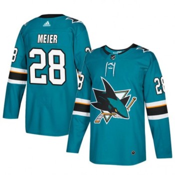 Men's San Jose Sharks #28 Timo Meier Teal Stitched Jersey Men's San Jose Sharks #28 Timo Meier Teal Stitched Jersey