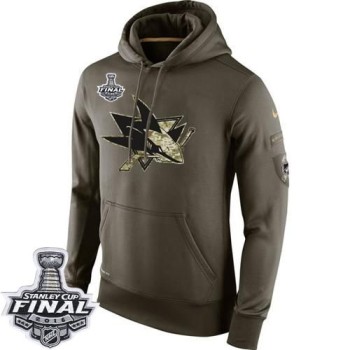 Men's San Jose Sharks Salute To Service 2016 Stanley Cup Final Patch NHL Hoodie Men's San Jose Sharks Salute To Service 2016 Stanley Cup Final Patch NHL Hoodie